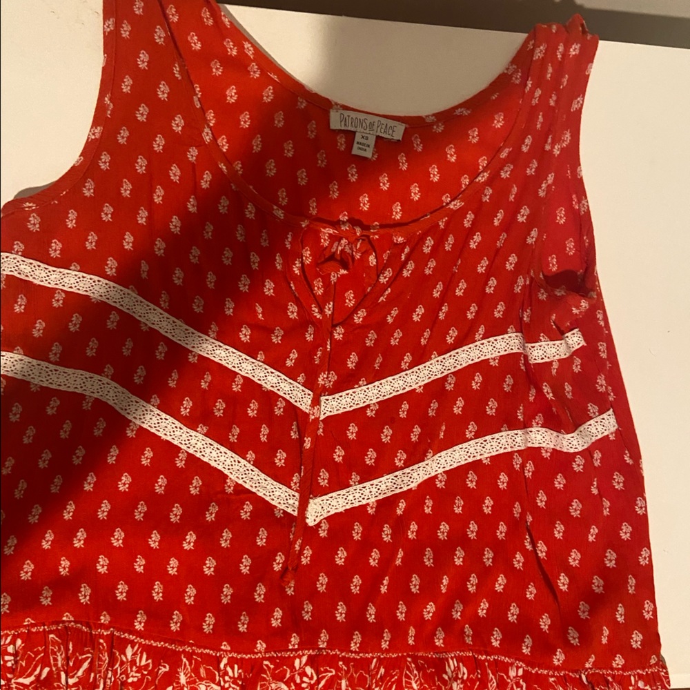 Red Patrons of Peace Top Size XS